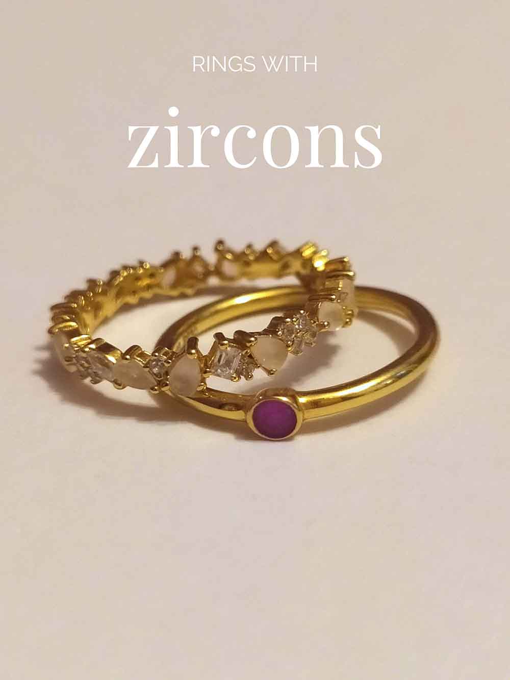 Rings with zircons. sterling silver jewelry.